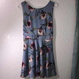 Blue dress with floral print